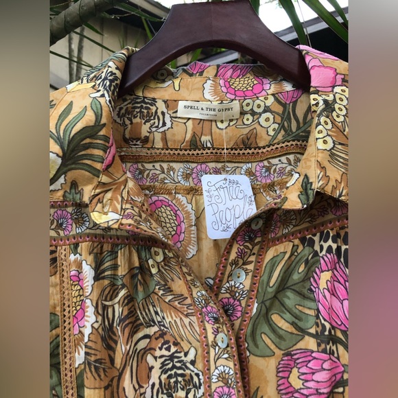 Spell Designs Jungle Blouse Free People Exclusive BNWT - Picture 3 of 8